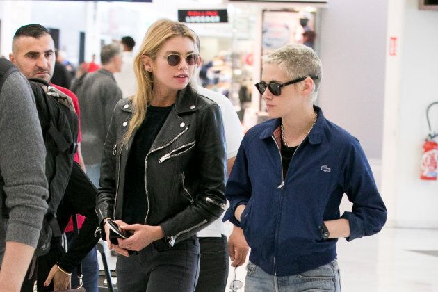 Stella Maxwell and Kristen Stewart spotted at Orly airport in Paris, France in June. (Photo by Marc Piasecki/GC Images)