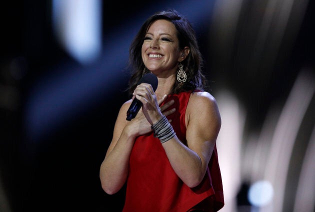 Sarah McLachlan being Inducted into the Canadian Music Hall of Fame at the 2017 Juno Awards in Ottawa, April 2, 2017.