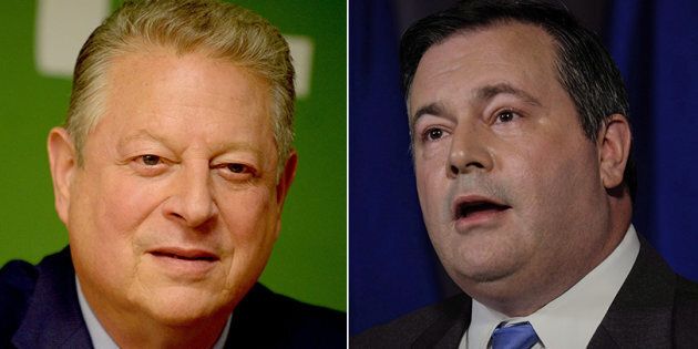 Former U.S. Vice President Al Gore's (R) comments about Alberta's oilsands irked Jason Kenney, who slammed him as someone who
