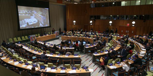 A general view of the meeting of Sustainable Development goals at United Nations (UN) headquarters in New York, United States on April 21, 2016.