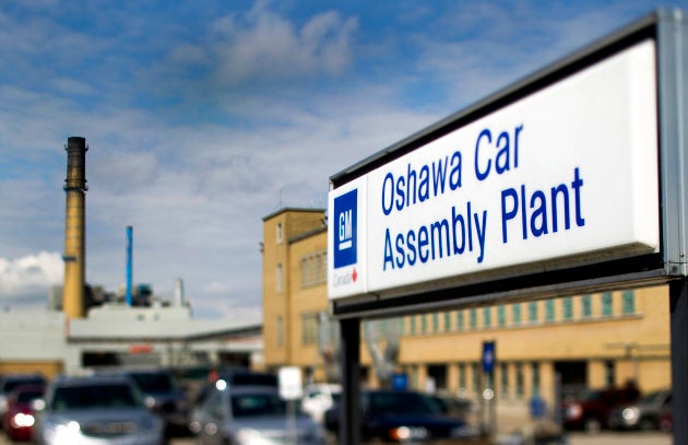 The General Motors assembly in Oshawa, Ontario, photographed with a tilt-shift lens. Ontario's auto manufacturing base has hollowed out to the point that The Economist has dubbed the region "the new rust belt."