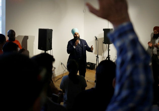 New Democratic Party federal leadership candidate Jagmeet Singh speaks a meet and greet event in Hamilton, Ont., July 17, 2017.