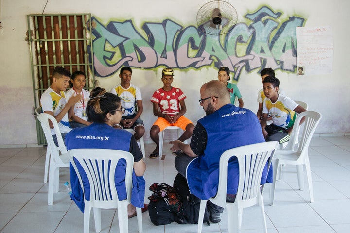 Youth take part in a Champions of Change workshop where they learn to be peer educators for gender equality and girls' rights.