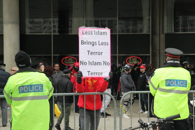 Rally against Islam, Muslims, and Sharia Law in downtown Toronto, Ont., on May 06, 2017.