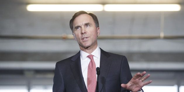 Bill Morneau, Canada's finance minister, speaks during an event at the Vector Institute at the MaRS Discovery District in Toronto, Ont., on Thursday, March 30, 2017.