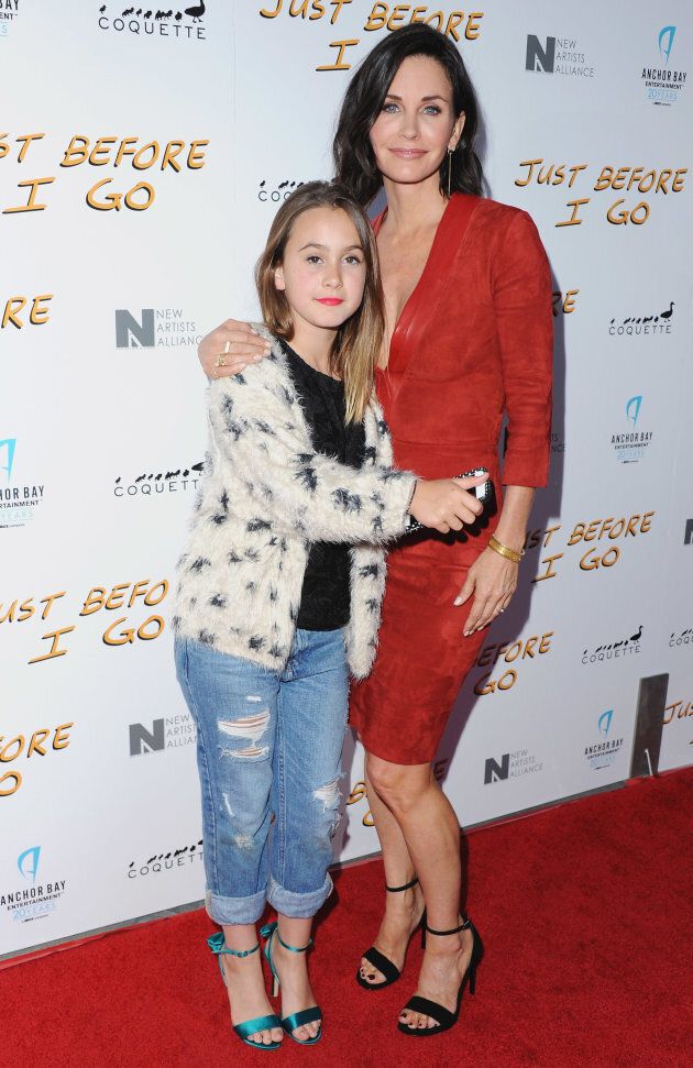 Courteney Cox and daughter Coco Arquette arrive at the Los Angeles Special Screening of 'Just Before I Go.' (Photo by Jon Kopaloff/FilmMagic)