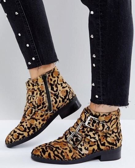 Asos asher leather on sale studded ankle boots