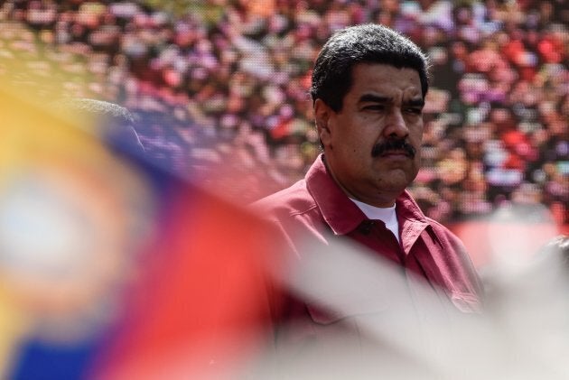 Venezuela's President Nicolas Maduro attends a rally supporting him and opposing U.S. President Donald Trump, in Caracas, on Aug. 14, 2017.