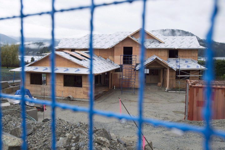 A new home is under construction in North Vancouver, B.C. Thursday, Oct. 27, 2016.