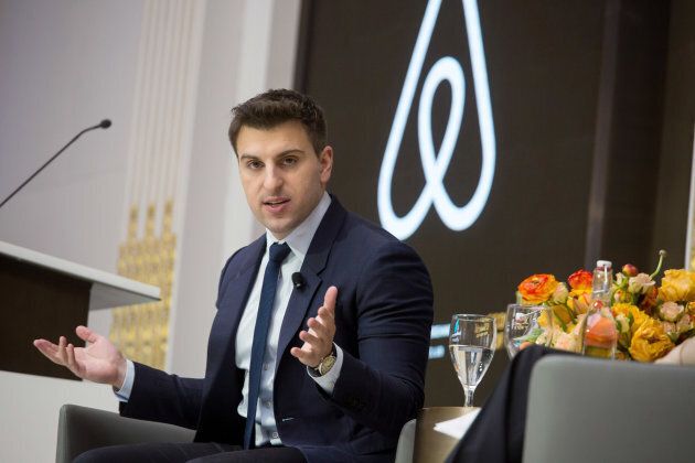 Brian Chesky, chief executive officer and co-founder of Airbnb Inc., speaks during an Economic Club of New York luncheon at the New York Stock Exchange (NYSE) in New York, U.S., on Monday, March 13, 2017.