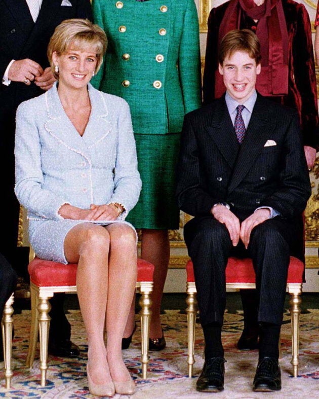 Prince William at confirmation with Princess Diana at Windsor Castle on March 6, 1997. (Photo by Tim Graham Picture Library/Getty Images)