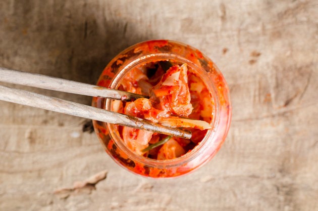 A jar of kimchi.