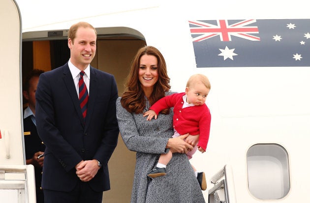 The Duke and Duchess of Cambridge and Prince George on their royal tour of Australia in 2014. (Photo by Mark Nolan/Getty Images)