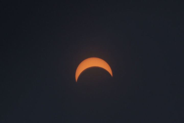 The Aug. 21, 2017 partial solar eclipse at it maximum as viewed in Toronto.
