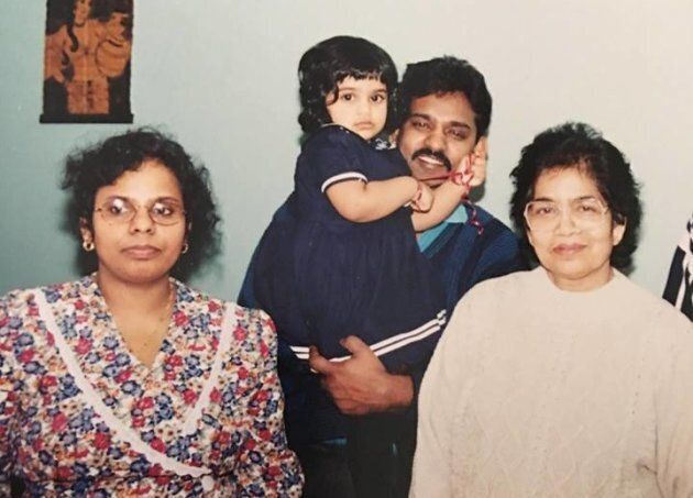 Pradeepan with her parents and paternal grandmother.