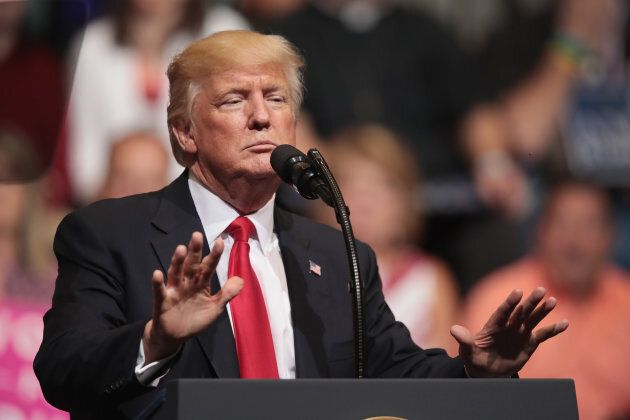U.S. President Donald Trump speaks at a rally on June 21, 2017 in Cedar Rapids, Iowa. Trump spoke about renegotiating NAFTA and building a border wall that would produce solar power during the rally.