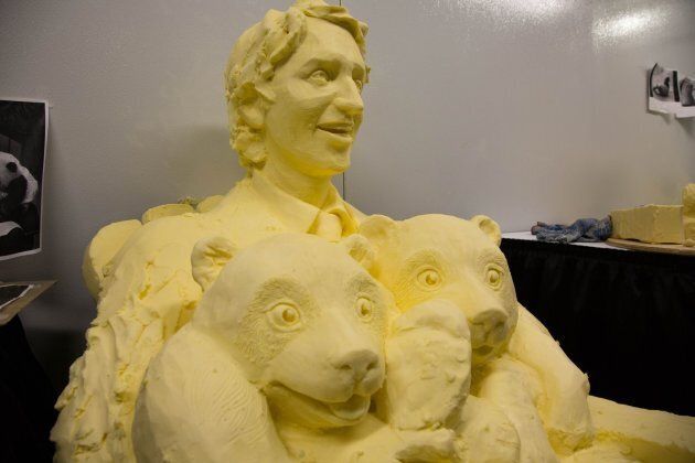 Toronto Zoo panda cubs Jia Panpan, Jia Yueyue and Prime Minister Justin Trudeau in butter form.