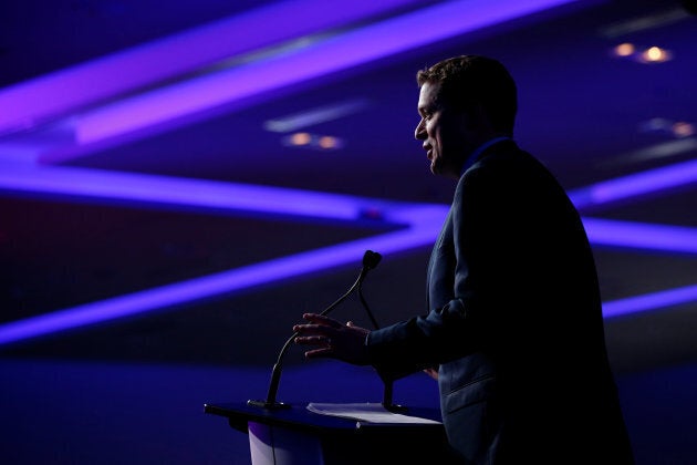 Conservative leader Andrew Scheer, then a candidate, speaks at the Conservative Party of Canada leadership convention in Toronto, Ont. on May 26, 2017.