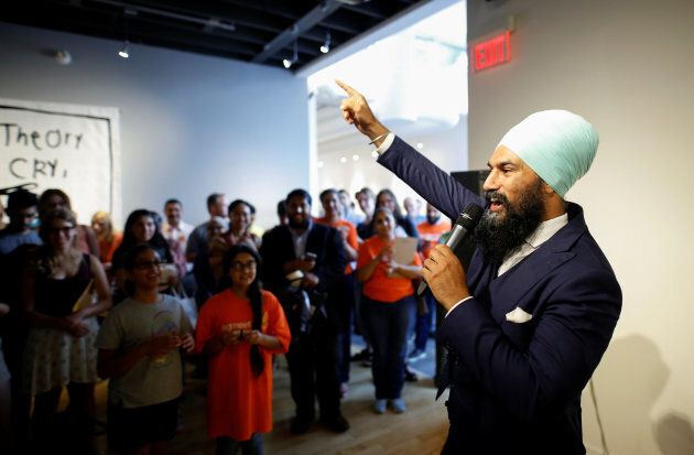 NDP leadership candidate Jagmeet Singh speaks at an event in Hamilton, Ontario on July 17, 2017.