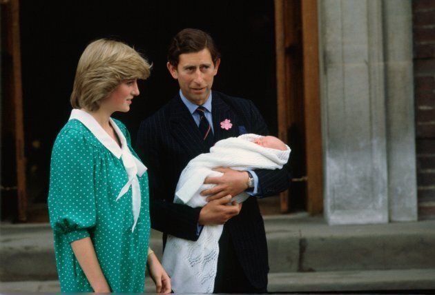 Prince Charles, Prince of Wales and Diana, Princess of Wales leave the Lindo Wing of St Mary's hospital with their first baby son, Prince William (Photo by Tim Graham/Getty Images)