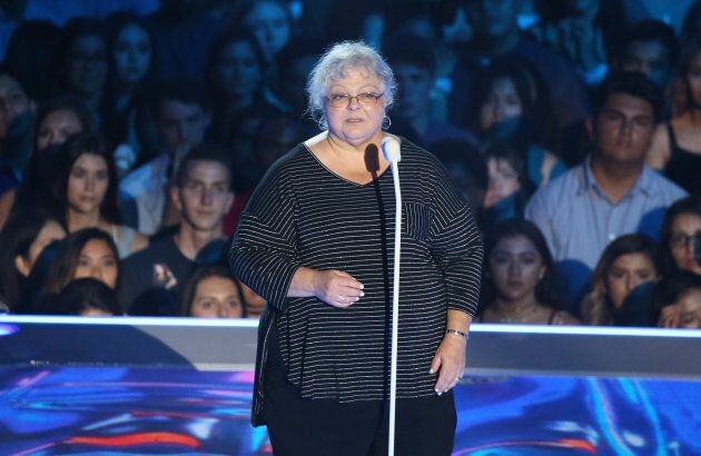 Susan Bro speaks onstage during the 2017 MTV Video Music Awards held at The Forum on August 27, 2017 in Inglewood, California. (Photo by Michael Tran/FilmMagic)