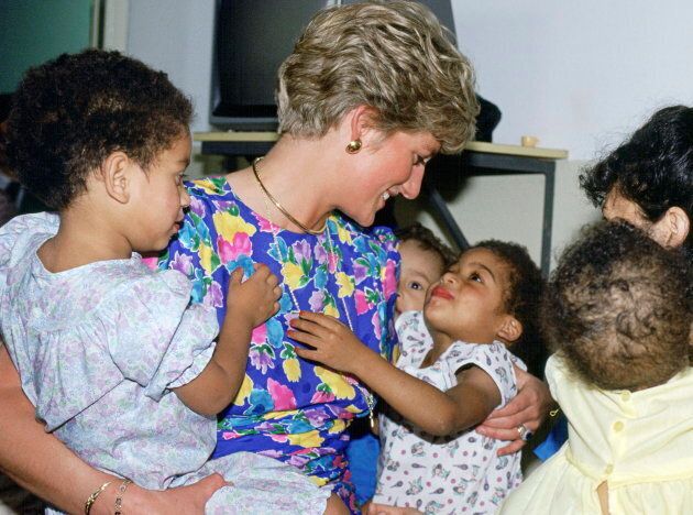 The Princess Of Wales visiting a hostel for abandoned children in Sao Paulo, Brazil. Many of them are HIV positive or are suffering from AIDS. (Photo by Tim Graham/Getty Images)