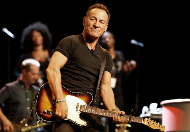 Bruce Springsteen plays during a sound check session ahead of his concert in Cape Town, January 26, 2014.