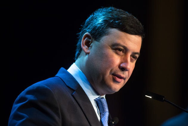 Michael Chong speaks during a Conservative Party of Canada leadership debate in Vancouver on Feb. 19, 2017.