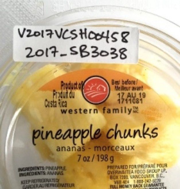 Those who purchased and consumed Western Family pineapple chunks in August are urged to get a Hepatitis A vaccine.
