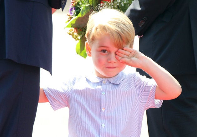 Prince George of Cambridge at the Berlin Tegel Airport on July 19, 2017, in Berlin, Germany. (Photo: DMC/GC Images)