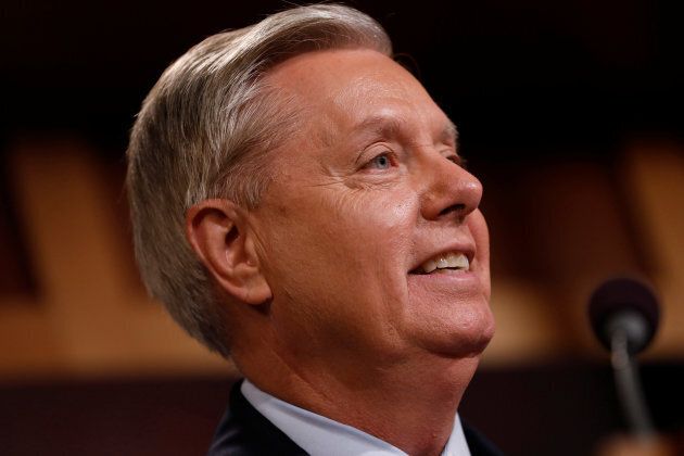 Senator Lindsey Graham (R-SC) speaks during a press conference about his resistance to the so-called "Skinny Repeal" of the Affordable Care Act on Capitol Hill in Washington, U.S., July 27, 2017.