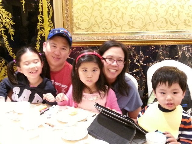 The author and his family at dim sum in Scarborough, Ont.