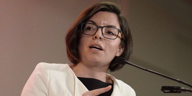 Niki Ashton speaks as she participates in the first debate of the federal NDP leadership race with Guy Caron, Charlie Angus and Peter Julian, in Ottawa, Ont. on Sunday, March 12, 2017.