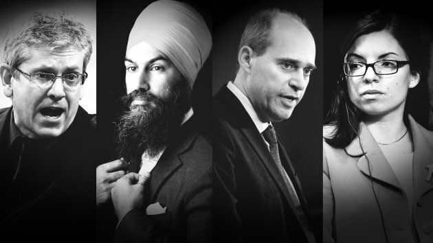 From left to right: Charlie Angus, Jagmeet Singh, Guy Caron, and Niki Ashton are vying for the federal NDP leadership.