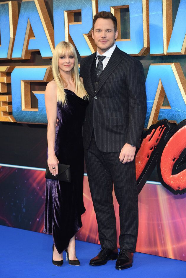 Anna Faris and Chris Pratt attend the European Gala screening of 'Guardians of the Galaxy Vol. 2' on April 24, 2017 in London, United Kingdom. (Photo by Karwai Tang/WireImage)
