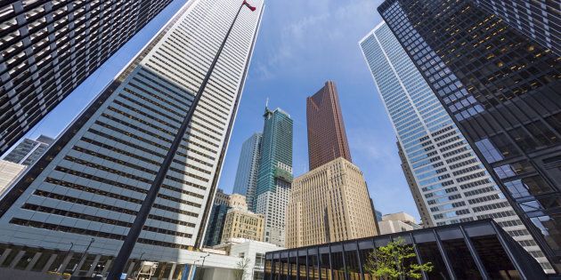 The headquarters of Bank of Montreal, Scotiabank, CIBC and Royal Bank of Canada can be seen in downtown Toronto. All of Canada's big five banks raised their lending rates on Thursday, in lockstep with the Bank of Canada's rate hike Wednesday.