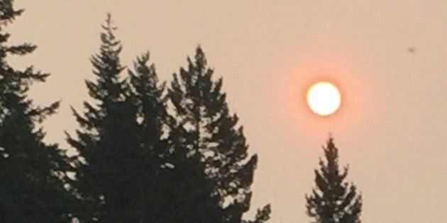 Forest fire smoke in Squamish