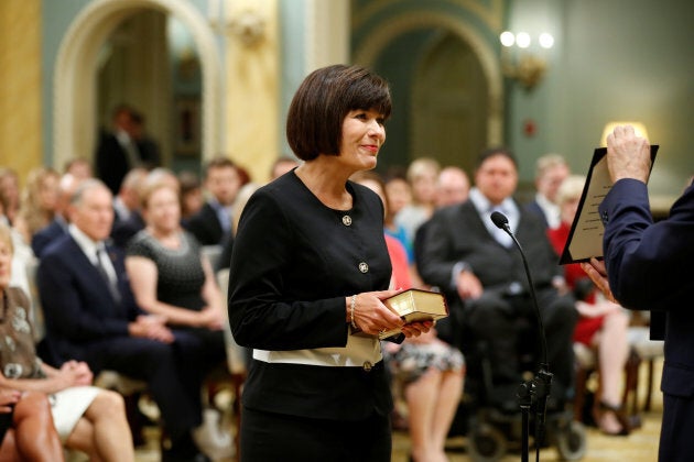 Ginette Petitpas Taylor is sworn-in as minister of health at Rideau Hall on Aug. 28, 2017.