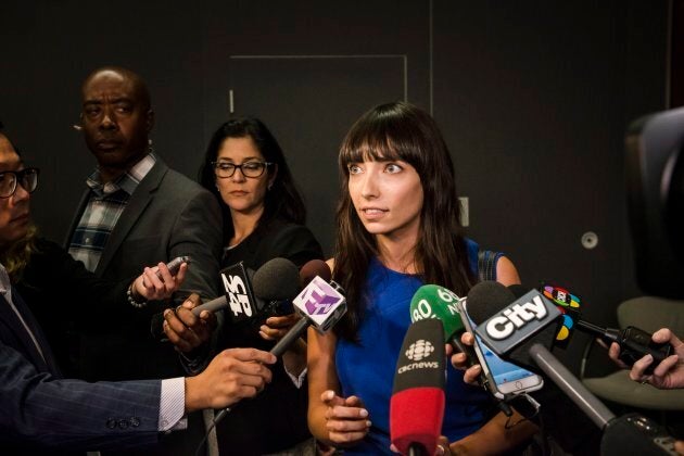 Activist Jodie Emery speaks to reporters about Ontario's solution for recreational marijuana sales in Toronto on Friday. Sept. 8.