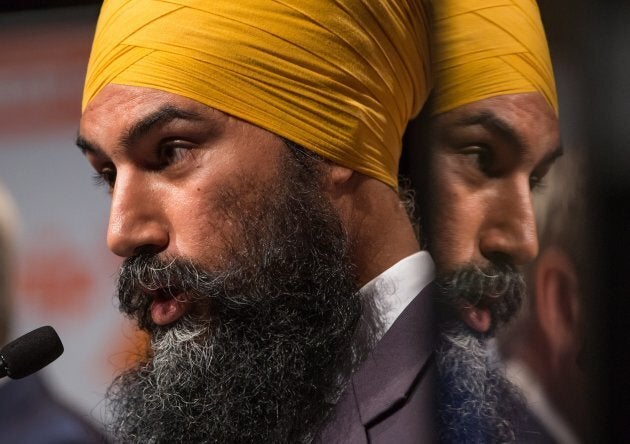 Jagmeet Singh speaks during a federal NDP leadership debate in Vancouver on Sunday.