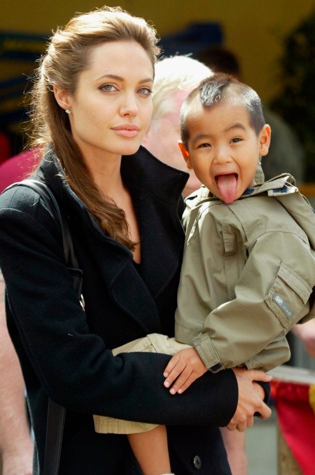 Angelina Jolie and eldest son Maddox in 2005. (Photo by Matt Cardy/Getty Images)