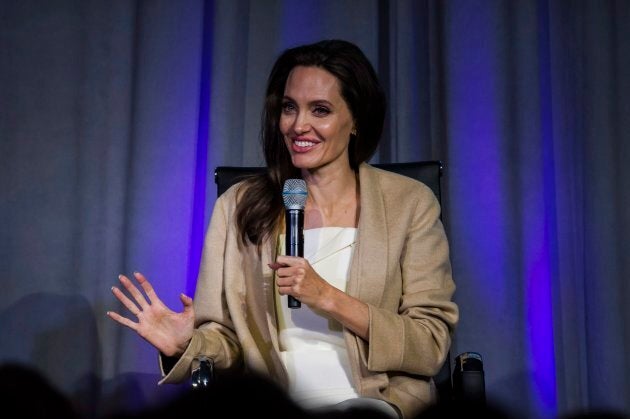 Angelina Jolie speaks at the Women in the World Summit in Toronto, on Monday, September 11, 2017. THE CANADIAN PRESS/Christopher Katsarov