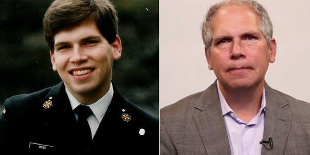 Former sailor Todd Ross is shown in 1989 and 2017.