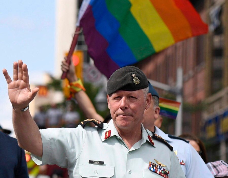 Chief of the Defence Staff Jonathan Vance marched in the Ottawa Pride parade on Aug. 27, 2017. It marked the first time Canada's top soldier has participated in a Pride parade.
