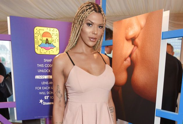 Trans model Munroe Bergdorf attends Absolut's #KissWithPride event at the Houses of Parliament in celebration of the 50th anniversary of The Sexual Offences Act on July 26, 2017 in London, England. (Photo by Dave M. Benett/Dave Benett/Getty Images for Absolut Vodka)