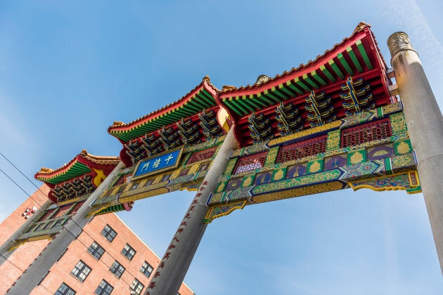 Chinatown gate in downtown in downtown Vancouver.