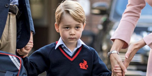 Prince George arrives for his first day of school, September 7, 2017. (REUTERS/Richard Pohle/Pool)