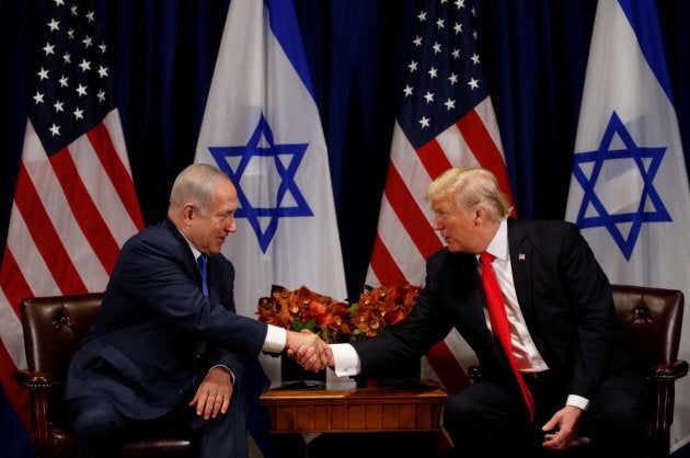 U.S. President Donald Trump meets with Israeli Prime Minister Benjamin Netanyahu in New York, Sept. 18, 2017.