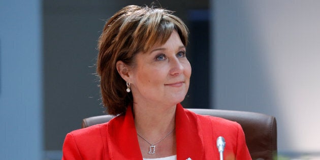 Former B.C. Premier Christy Clark takes part in the First Ministers meeting in Ottawa, Dec. 9, 2016.