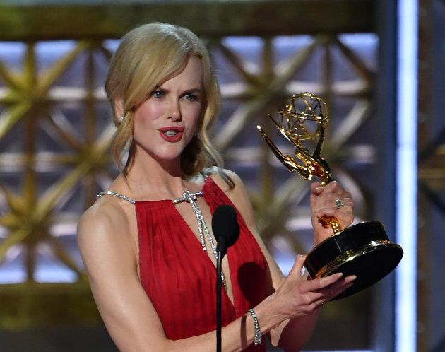 Nicole Kidman accepts the award for Outstanding Lead Actress in a Limited Series or Movie for 'Big Little Lies' onstage during the 69th Emmy Awards on September 17, 2017 in Los Angeles, California. (FREDERIC J. BROWN/AFP/Getty Images)